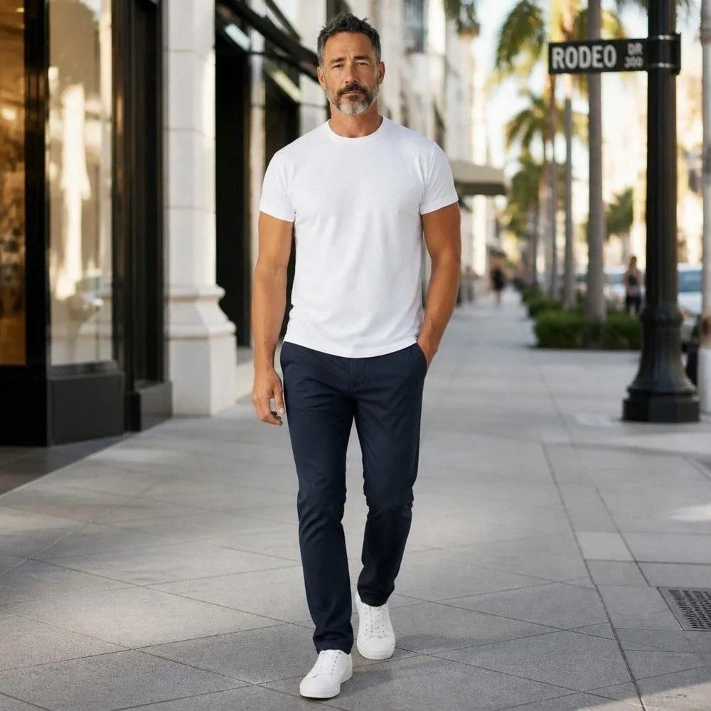 Cozy Earth Mens All-Day Everywhere Pant Navy Blue Stretch Chino 33x30 CEM0059